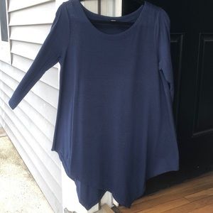 Asymmetrical navy sweater